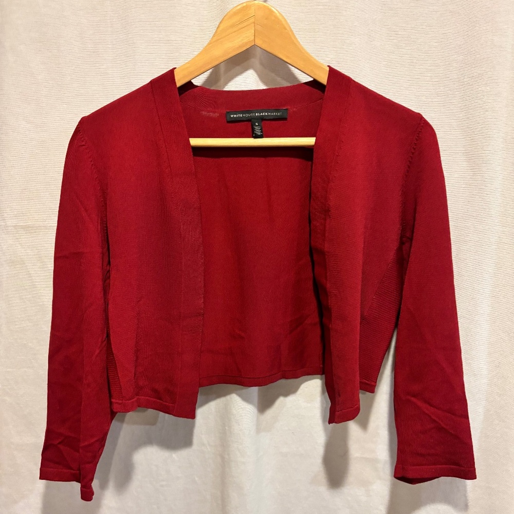 White House Black Market Pink Shrug / Bolero 3/4 Sleeve Size Small